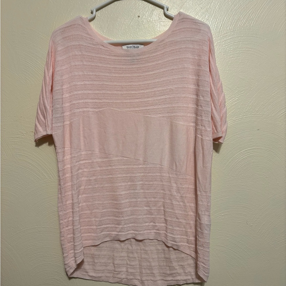 White House Black Market Pink Relaxed knit blouse
